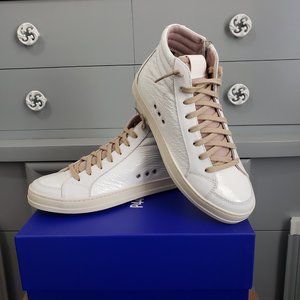 P448 MEDUSA Skate High Top Leather Sneakers Side Zip, Women SZ EU 39/US 8.5, NWB